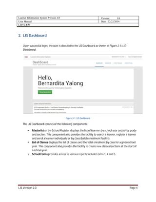 lis masterlist login|Learner Information System 2.0 User’s Manual .